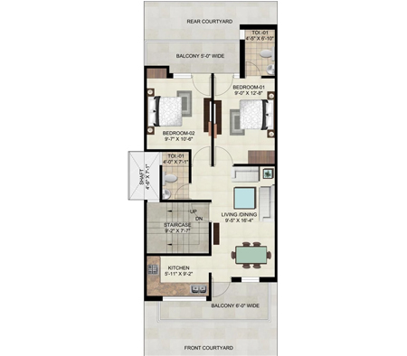 2 BHK 95.82 sq. mt.