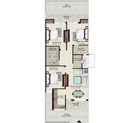 3 BHK 137.2 sq. mt.